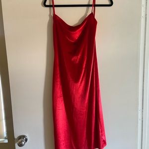 Reformation Red Velvet MIDI Dress